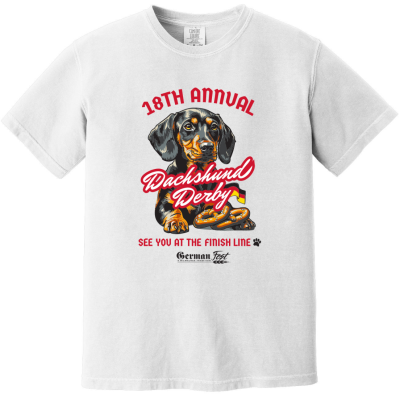 Dachshund Derby Adult White Tee